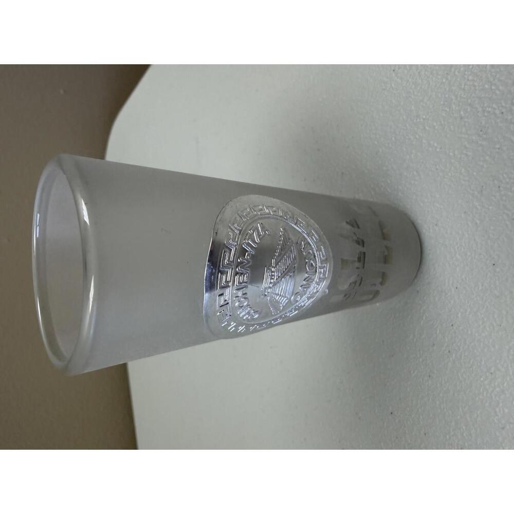 Frosted Glass Shot Glass with Isla Mujeres Cancun Design